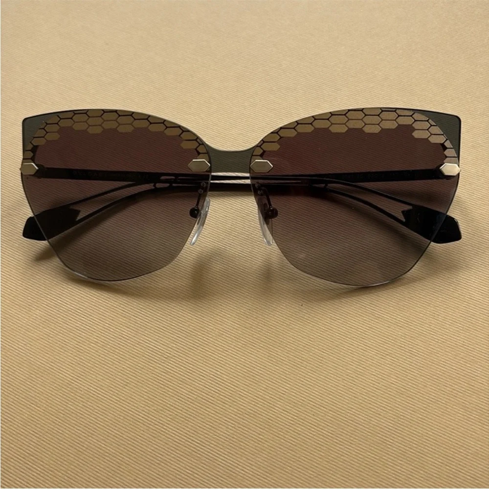 BVLGARI BV 6107 Women’s Serpenti Metal Cat Eye Sunglasses Made In Italy EUC